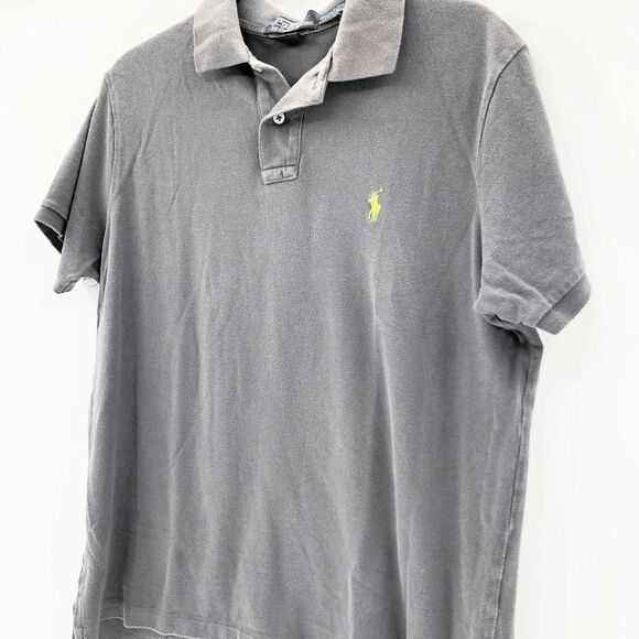 Polo Ralph Lauren Men's Gray Y2k Casual Collared Short Sleeve Polo Shirt Size L - Picture 3 of 7